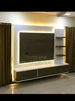 Luxury TV Stand With Storage Cabinets and Shelves