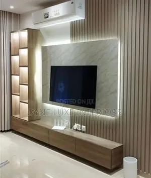 Luxury TV Stand With Storage Cabinets and Shelves