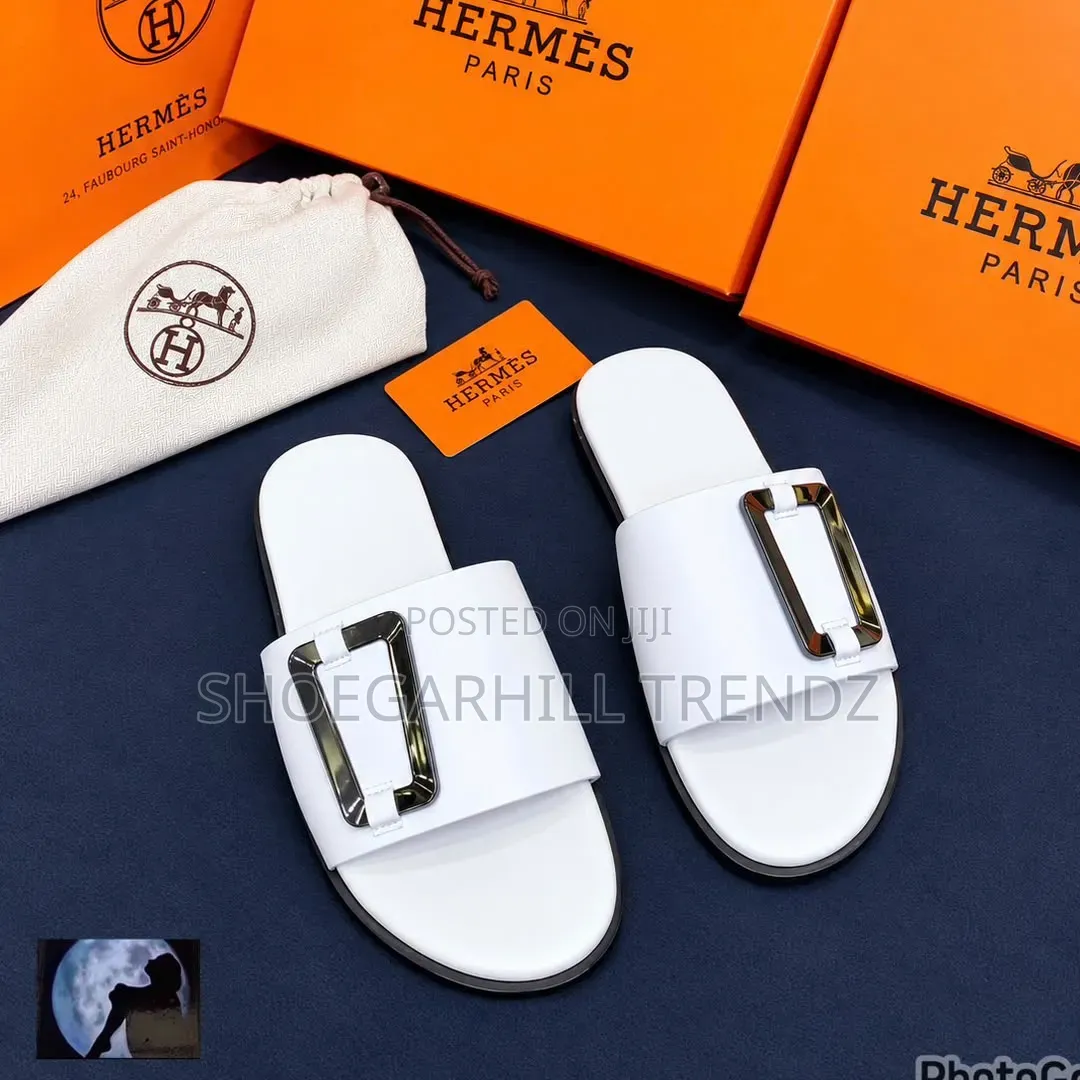 Quality Men Hermes Palm Slippers Comfort Meets Modern Style 4 Colours