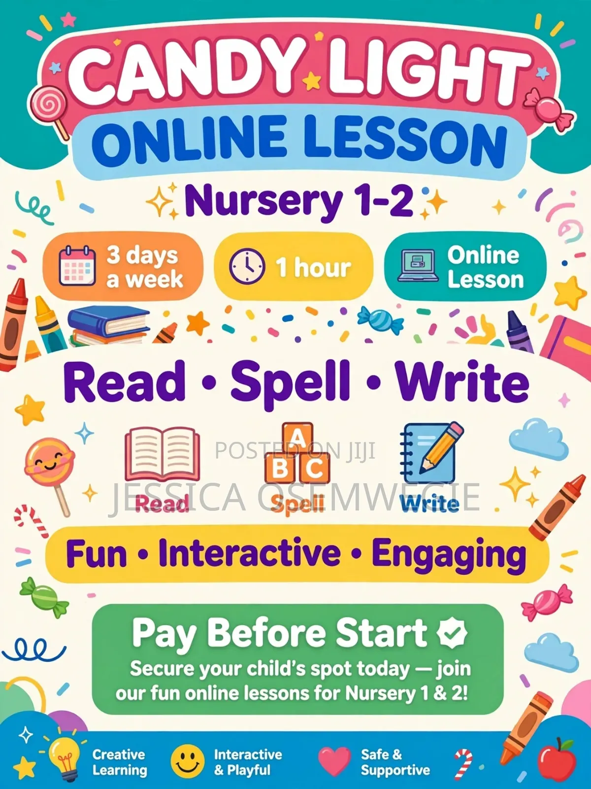 Candy Light Nursery Lesson for Kids 7k Per Week Chat With Me