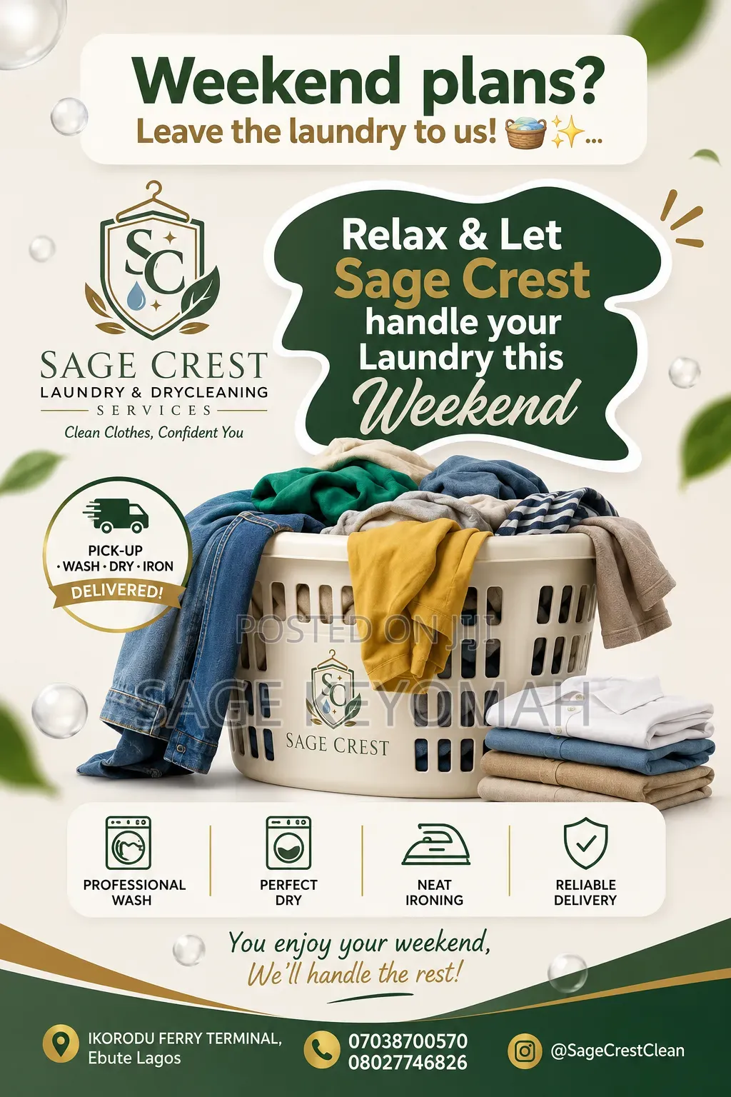 Sage Crest Laundry and Drycleaning Services