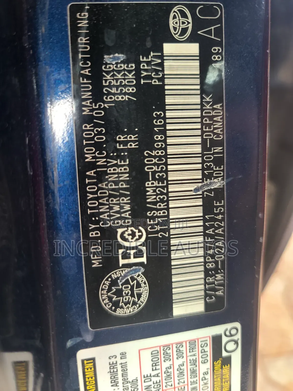 Toyota Corolla CE 2005 Blue