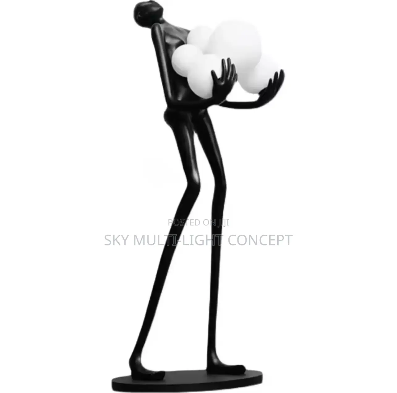 Humanoid Art Sculpture Holding Ball LED Floor Lamp