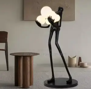 Humanoid Art Sculpture Holding Ball LED Floor Lamp