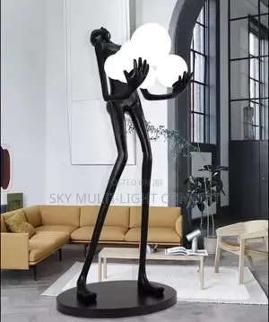 Humanoid Art Sculpture Holding Ball LED Floor Lamp