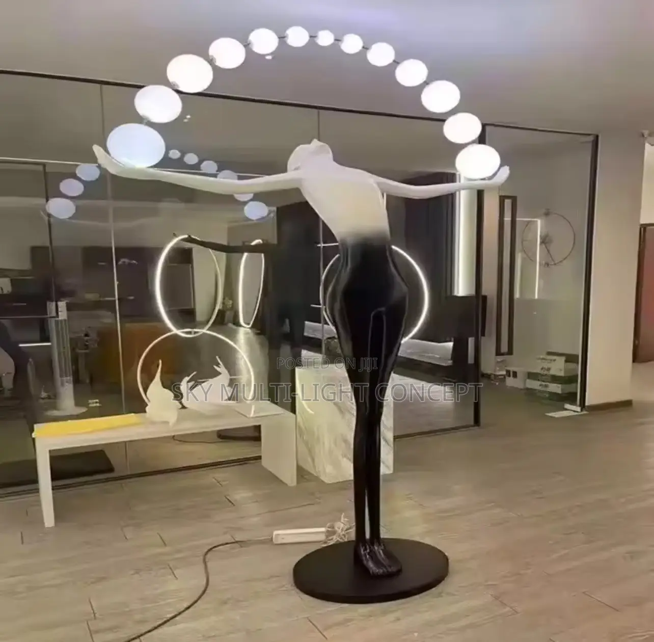 Large Abstract Fiberglass Human Sculpture