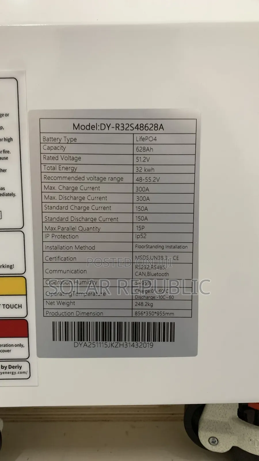 Deriy 32kWh 48V Lithium Battery