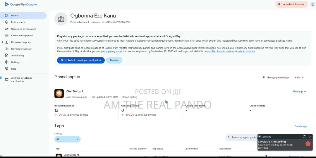 Google Play Console Account