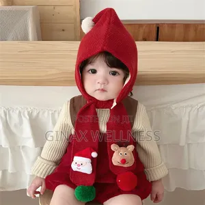 Christmas Knitted Hat and Scarf Combo for Babies and Toddlers