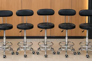 Imported Ergonomic Adjustable Swivel Rolling Stool With Backrest