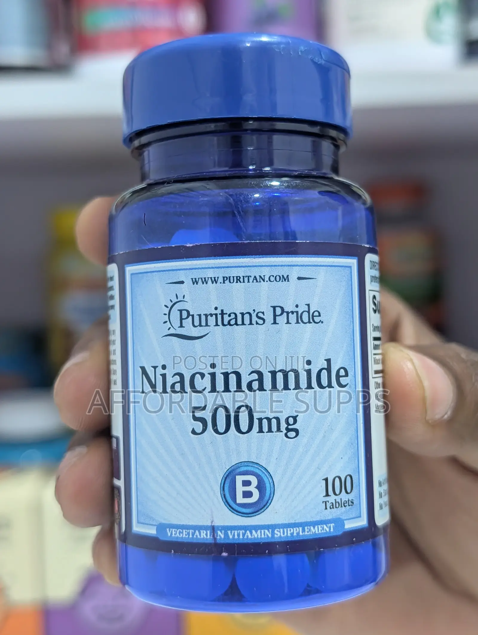 Puritan's Pride Niacinamide Vitamin B3 500mg – 100 Tablets