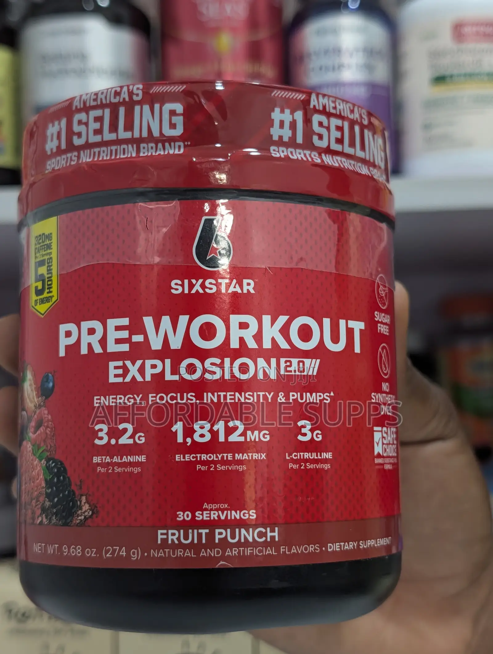 Six Star Pre-Workout Explosion 2.0 – 320mg Caffeine, 30 Servings