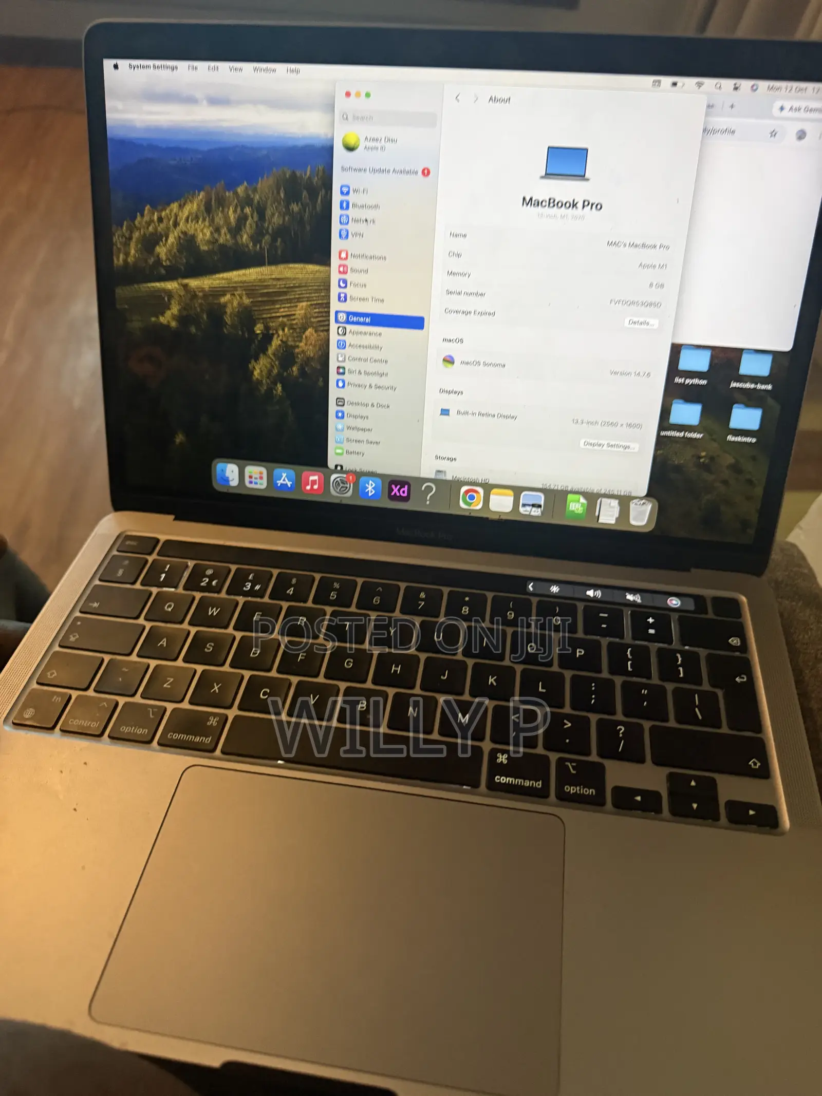Laptop Apple MacBook Pro 2020 8GB Apple M1 SSD 256GB