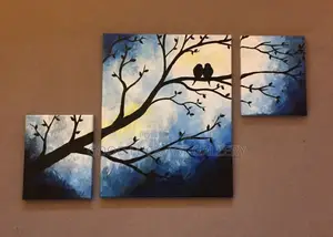 African Sunset Three-Piece Canvas Artw