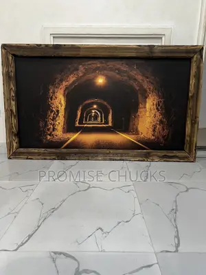 Large Illuminated Natural Wooden Wall Frame