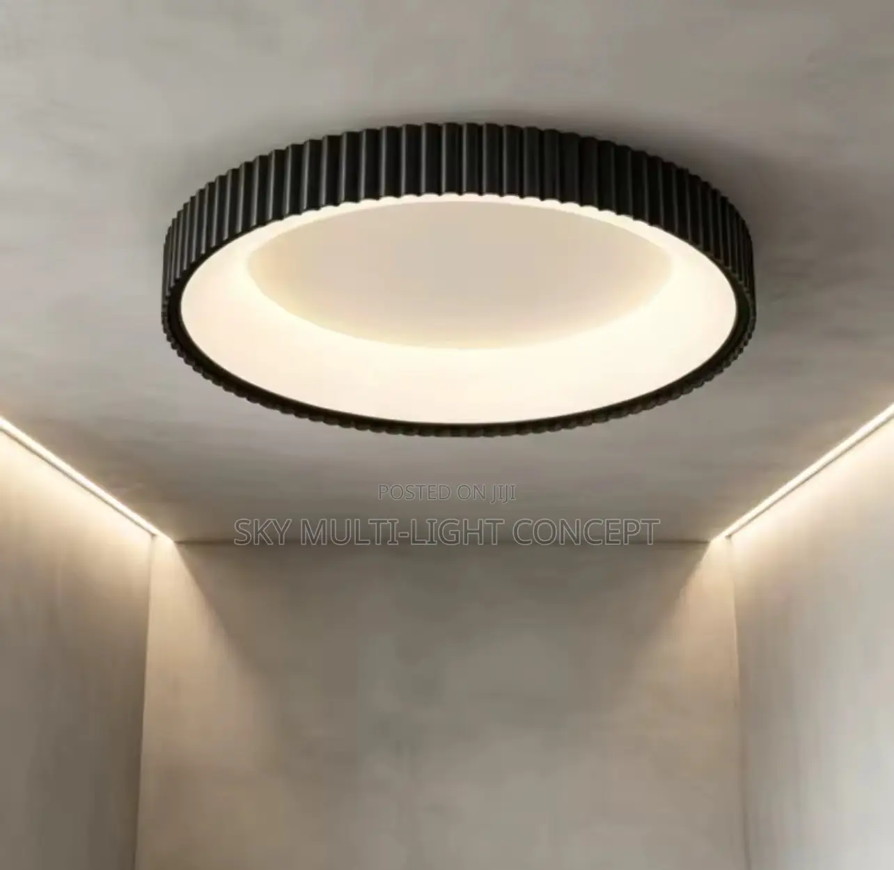 Modern Circular Rippled Ceiling Flush