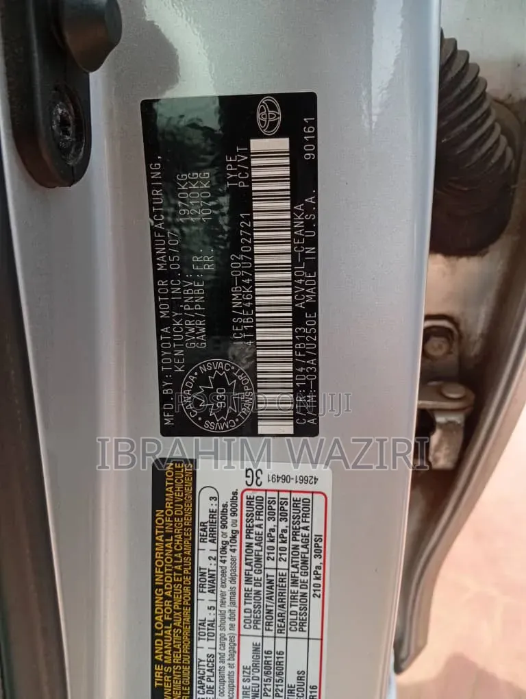 Toyota Camry 2008 Silver