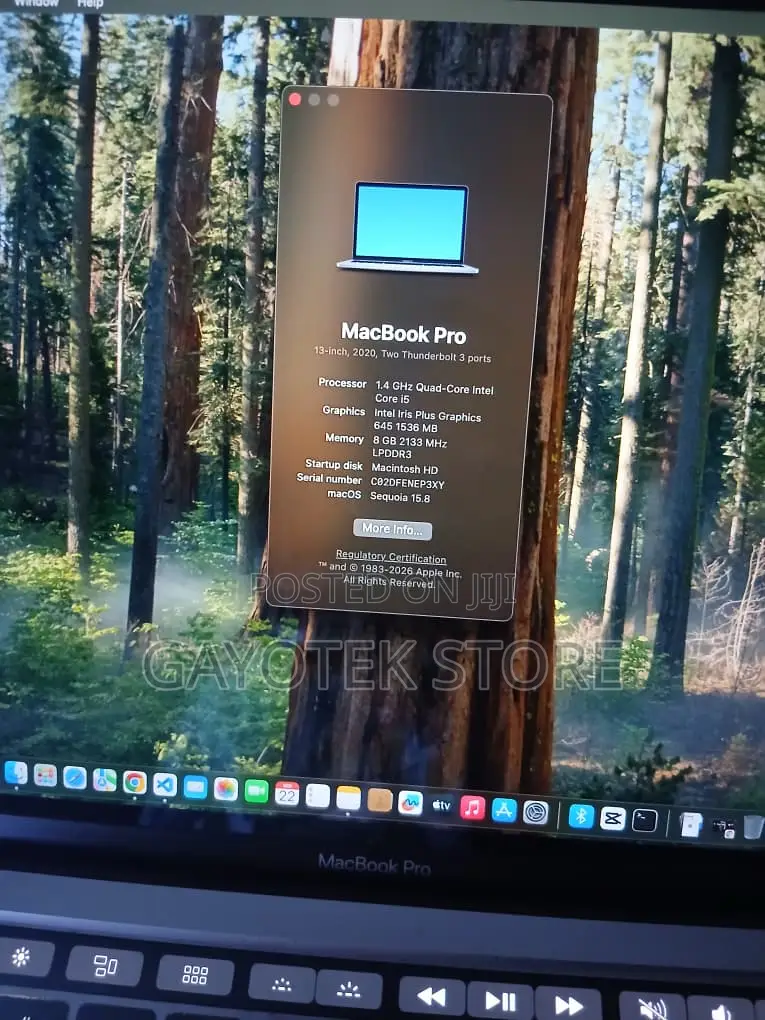 Laptop Apple MacBook Pro 2020 8GB Intel Core i5 SSD 256GB