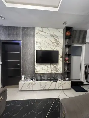 TV Console With Floating and Side Shelf