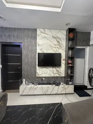 TV Console With Floating and Side Shelf