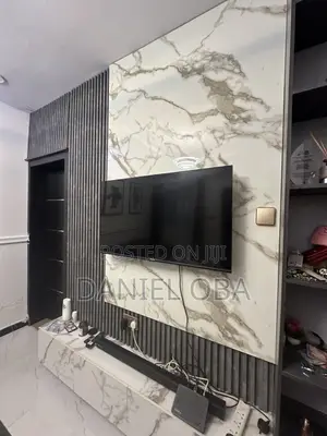 TV Console With Floating and Side Shelf