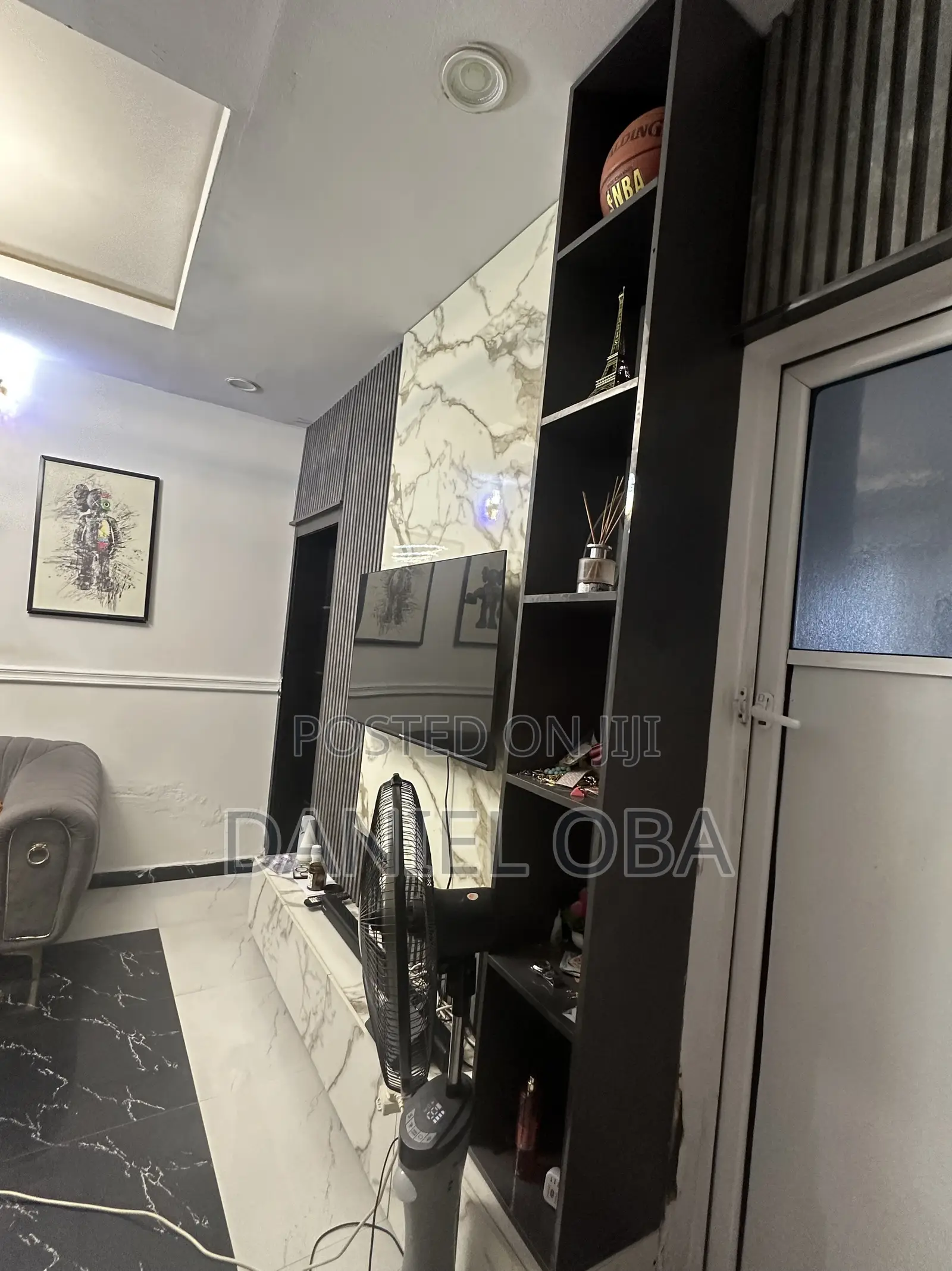 TV Console With Floating and Side Shelf