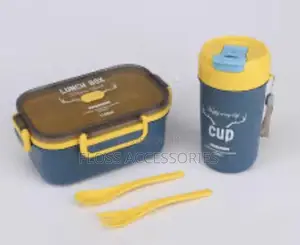 Pink Bento-Style Lunch Box and Cutlery Set