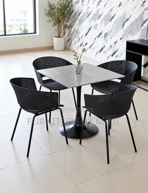 Modern 4-Seater Dining Set / Café Table and Accent Chairs Set