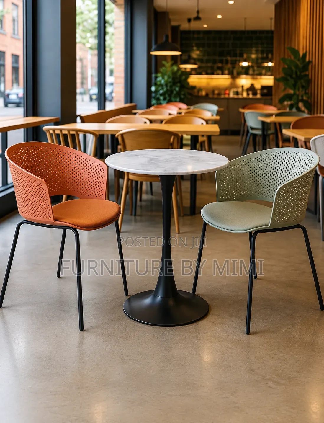 Modern 4-Seater Dining Set / Café Table and Accent Chairs Set