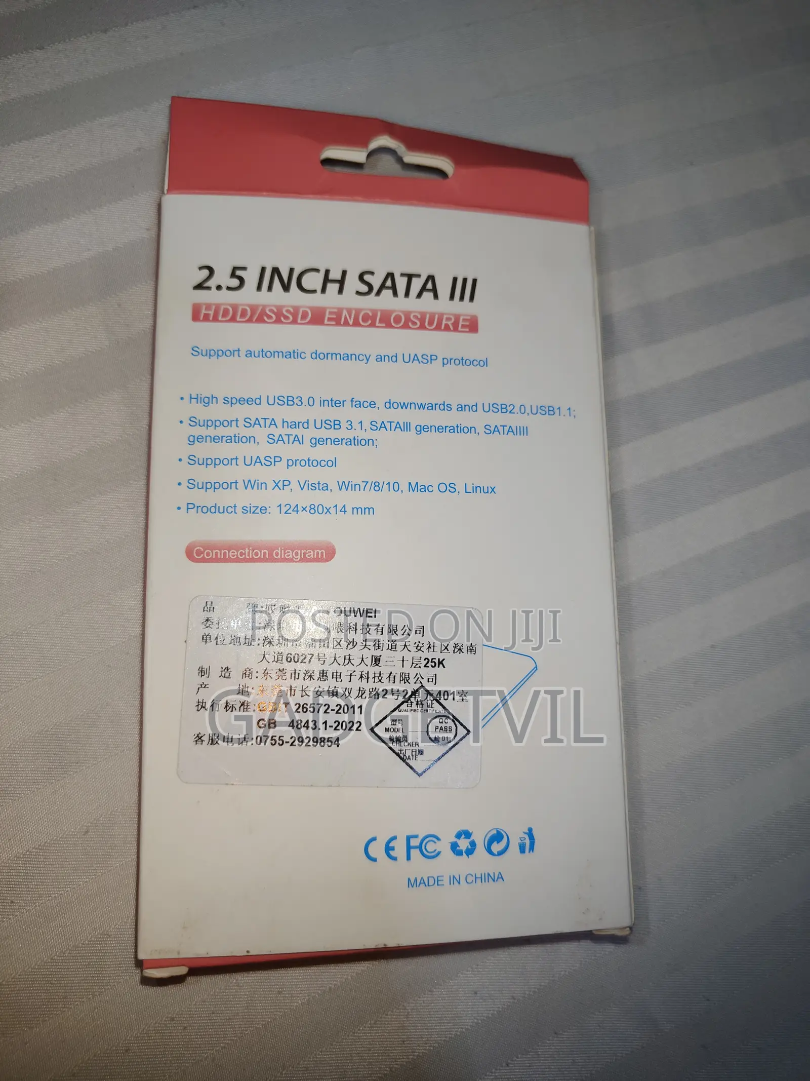 Type C 3.1 SATA III 2.5inch SSD/HDD Enclosure