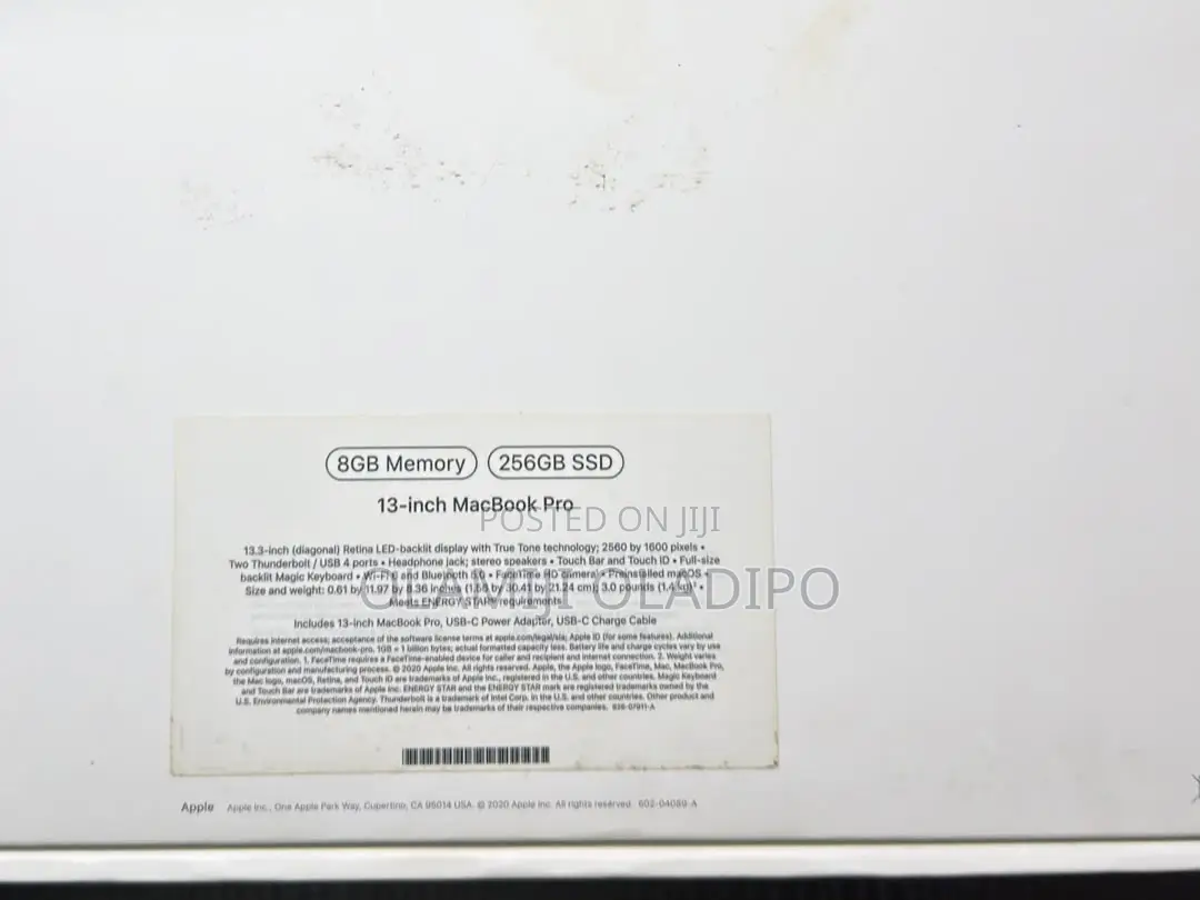 Laptop Apple MacBook Pro 2020 8GB Apple M1 SSD 256GB