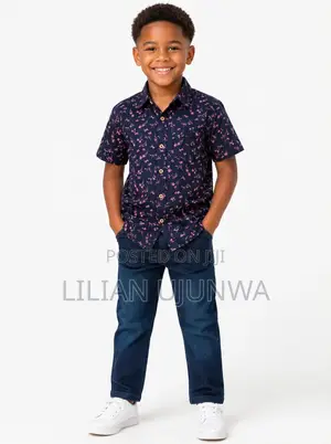 Boys Floral Shirt - Age 7 & 4- Shirt Only