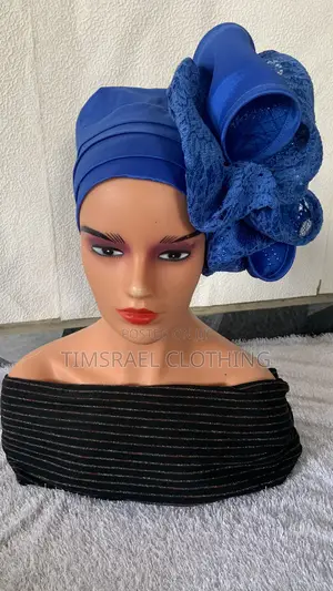 Fully Lined Beautiful Turban Decorated With Bow and Lace.