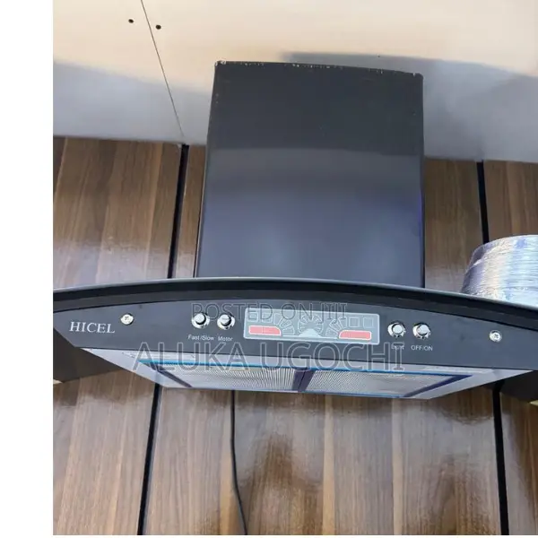 Hicel 90cm Tempered Glass Curved Kitchen Extractor