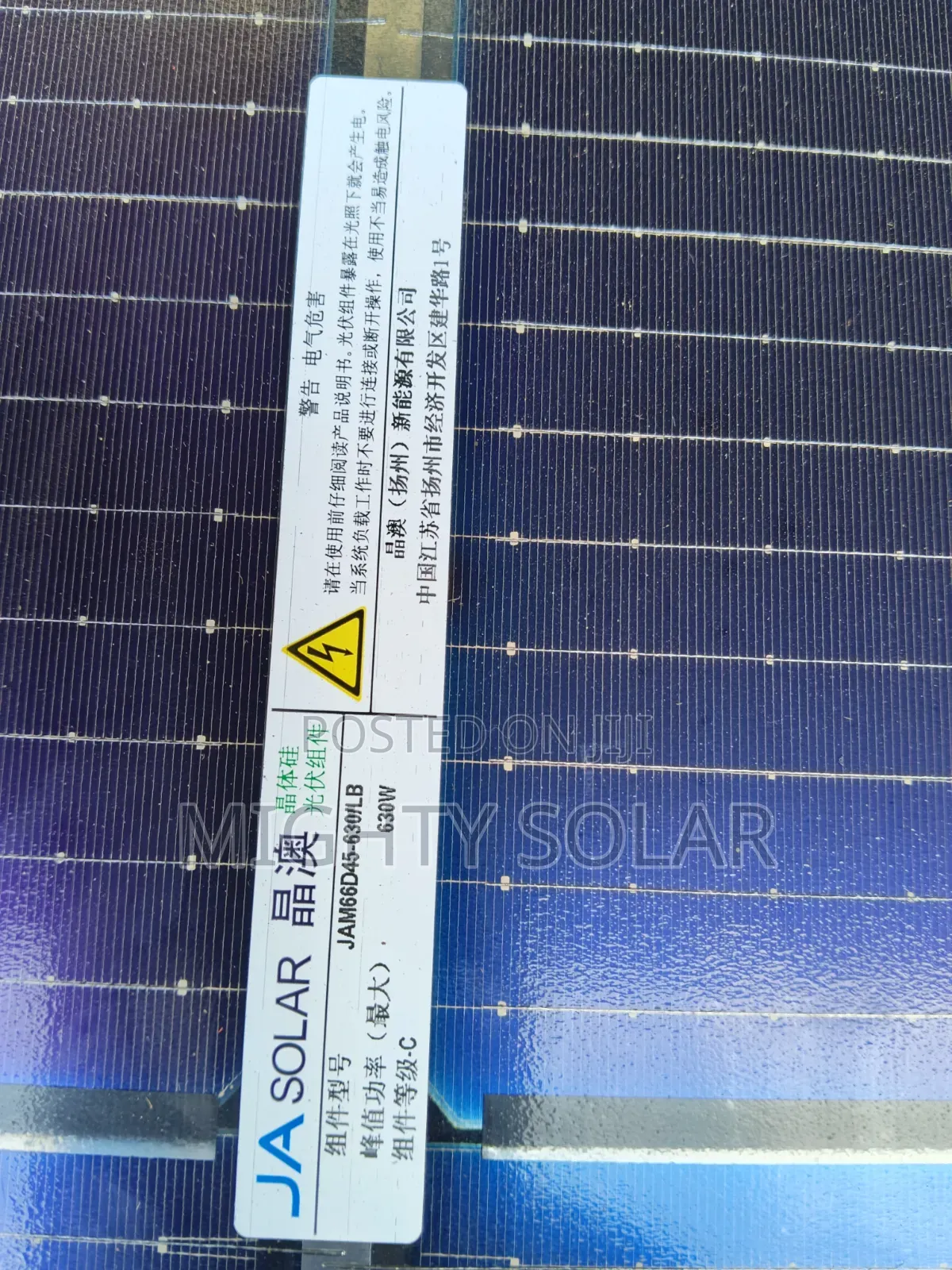 630w JA Solar Bifacial Panel