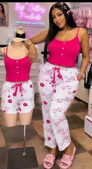 P346 , 3 in 1 Heart Love Pyjamas Set _Night Wear