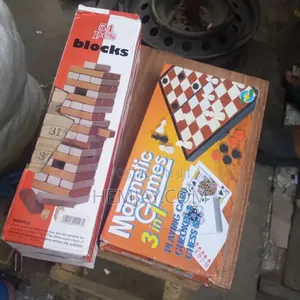 4 in 1 Children Board Games (Chess, Checkers, Jenga and Playing Cards)
