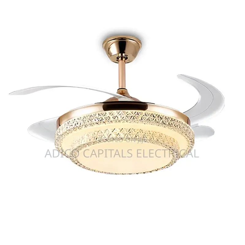 Crystal Chandelier Lightings With Rotatable Fan