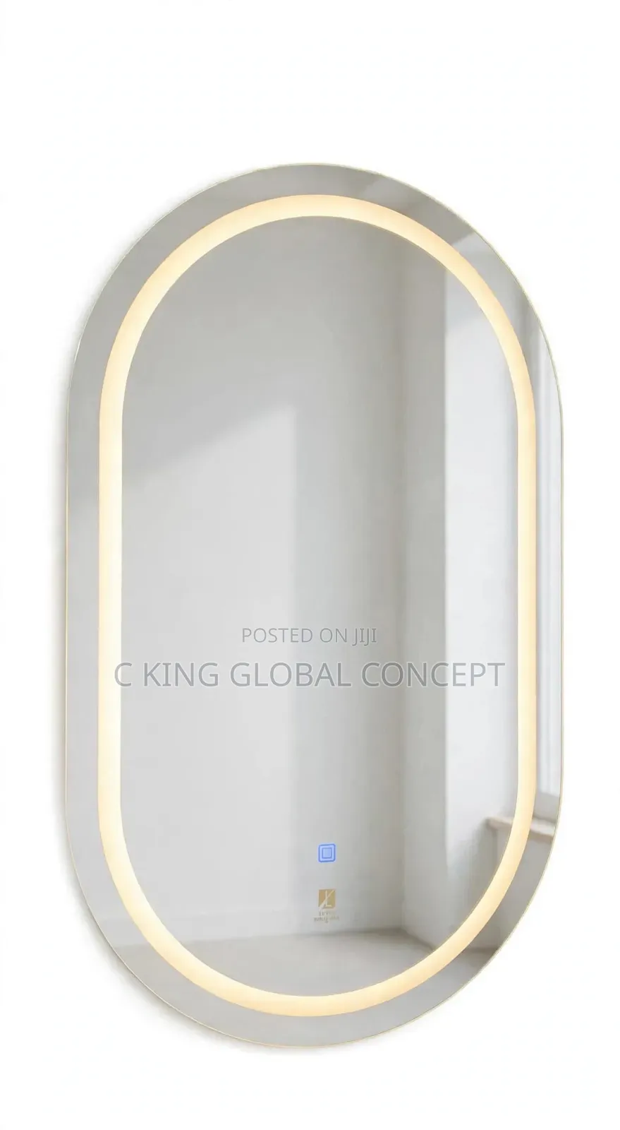 Brand New Oval Frameless LED Bathroom Mirror - Warm Light Touch Sensor