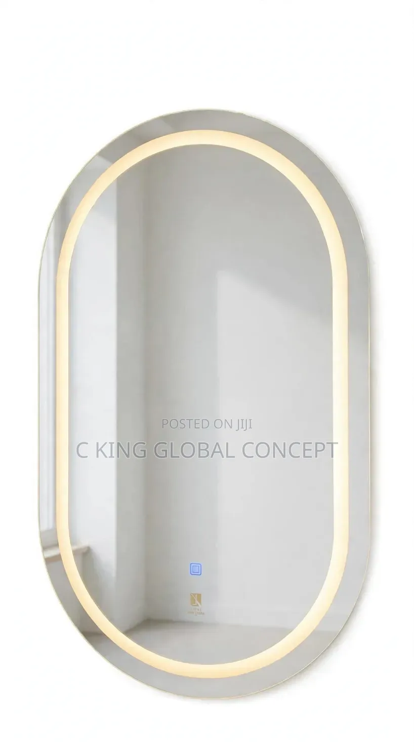 Brand New Oval Frameless LED Bathroom Mirror - Warm Light Touch Sensor