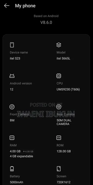 Itel S23 128 GB White