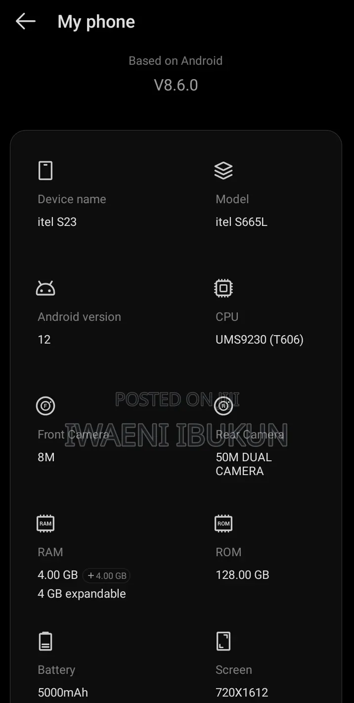 Itel S23 128 GB White