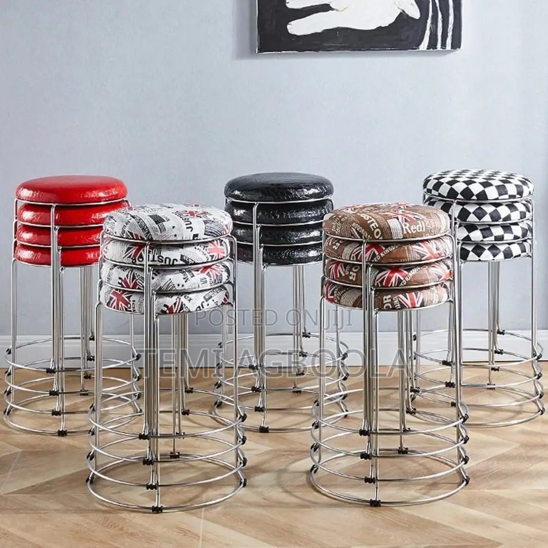 Round Metal Morden Stackable Dinning Stool Chair