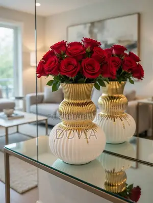 Elegant Metallic Gold Ceramic Gourd Vase for Home Decor
