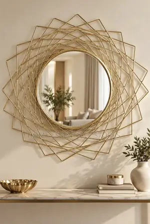 Geometric Starburst Wall Mirror - Round Decorative Mirror