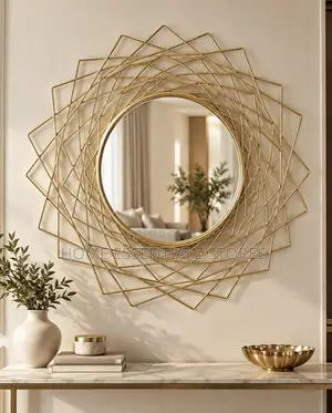 Geometric Starburst Wall Mirror - Round Decorative Mirror