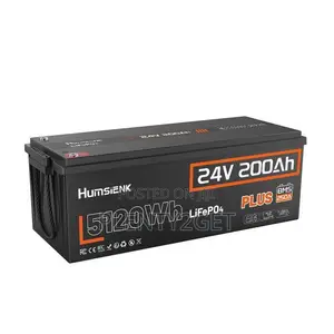 HumsiENK 24V 200Ah Plus LiFePO4 Lithium Battery, Upgraded 250A BMS
