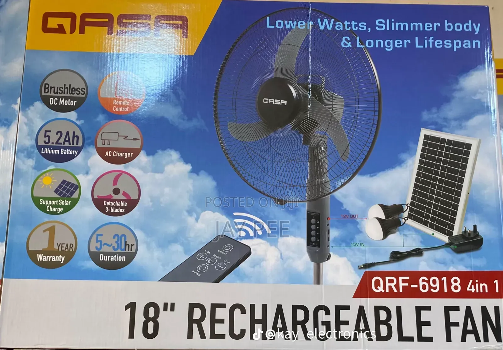 Qasa 18” Standing Yoga Fan