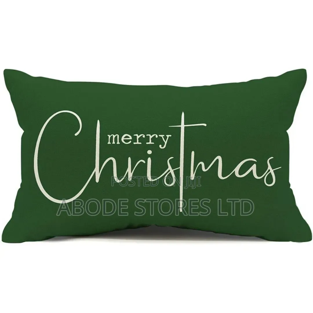 12 X 20 Green Merry. Christmas Throw Pillow