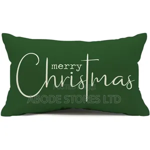 12 X 20 Green Merry. Christmas Throw Pillow